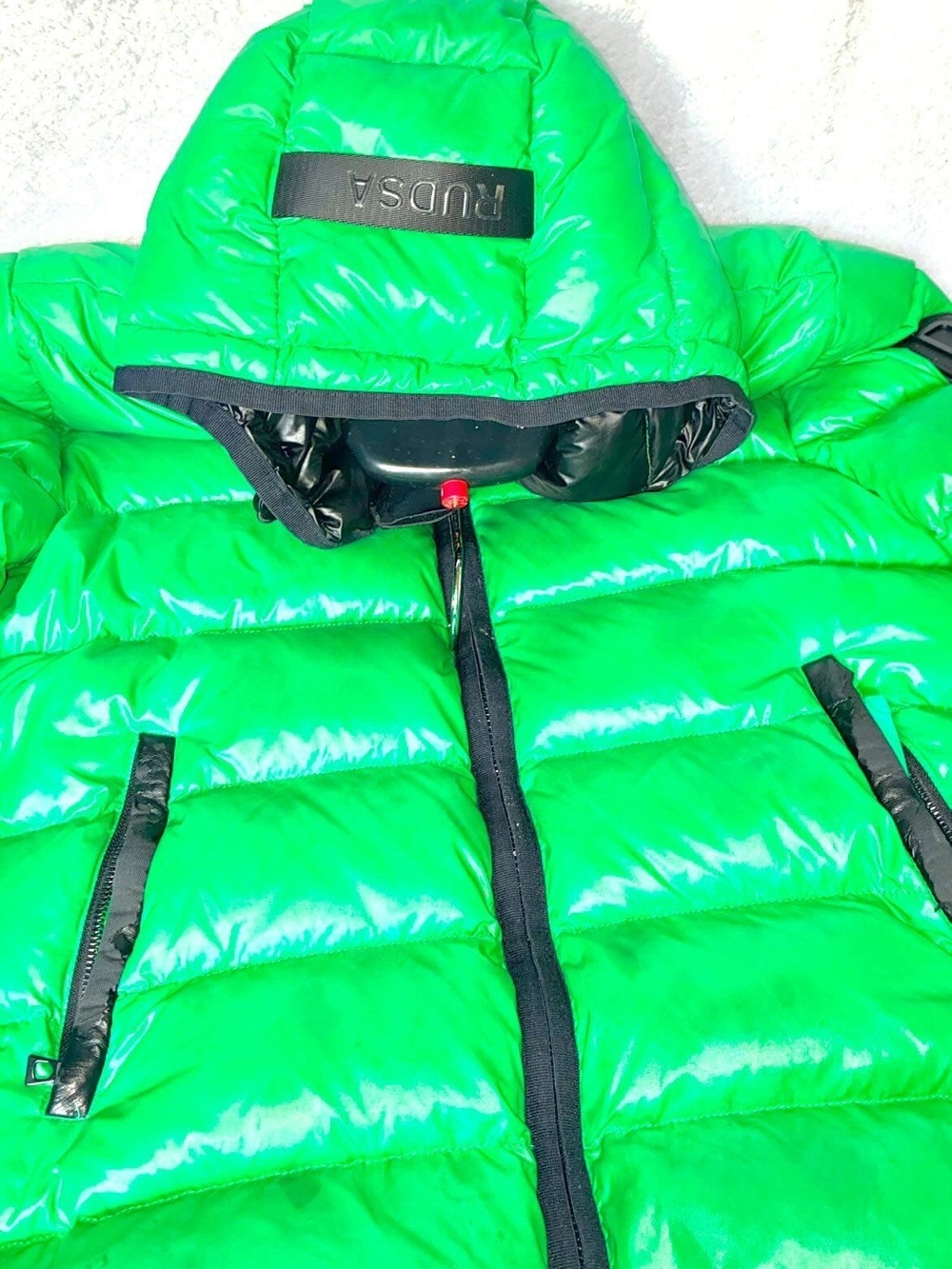 RUDSA Bright Green Puffer Jacket coat is 3 years old originally 750 but it is 3